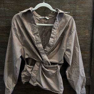 Tan Zara wrap top